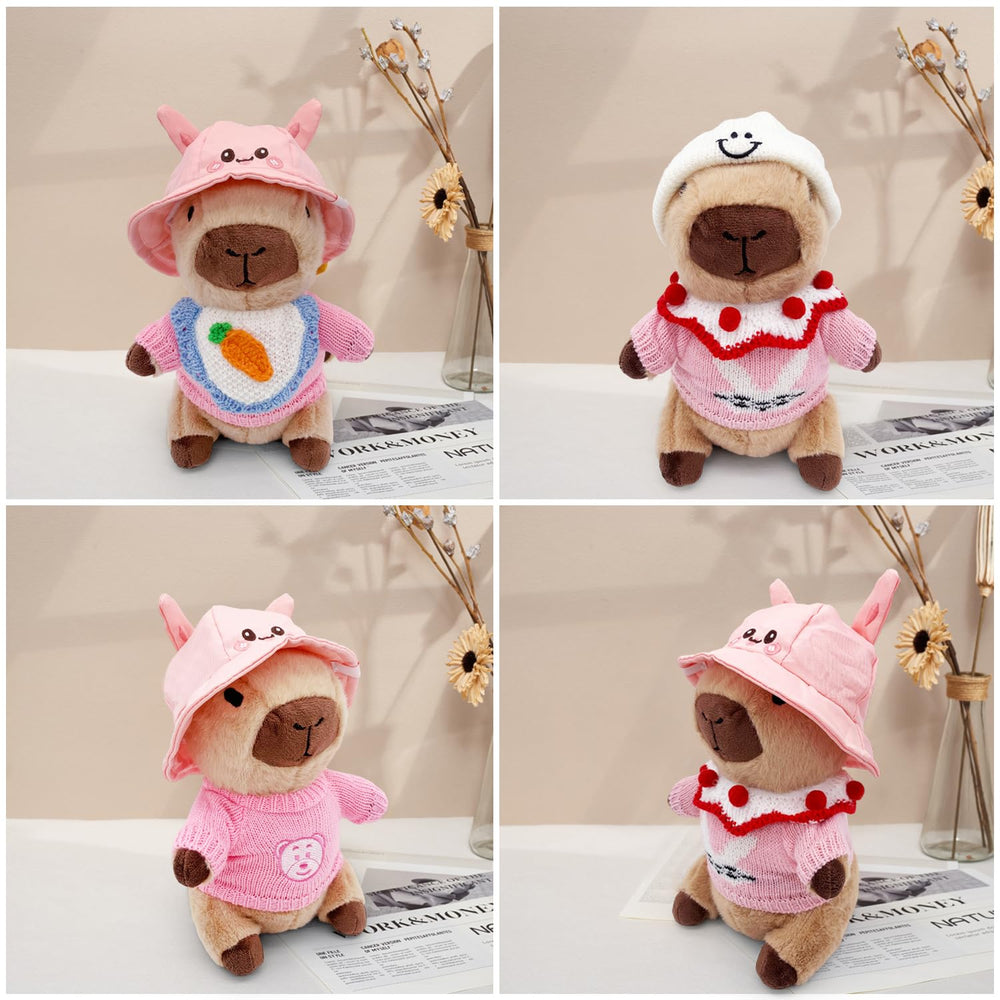 WESOPAN Capybara plush with strawberry hat for cheerful decor