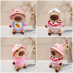 WESOPAN Capybara plush with strawberry hat for cheerful decor