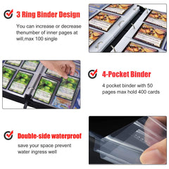 West Tune 3-ring clips design allows easy page addition or removal