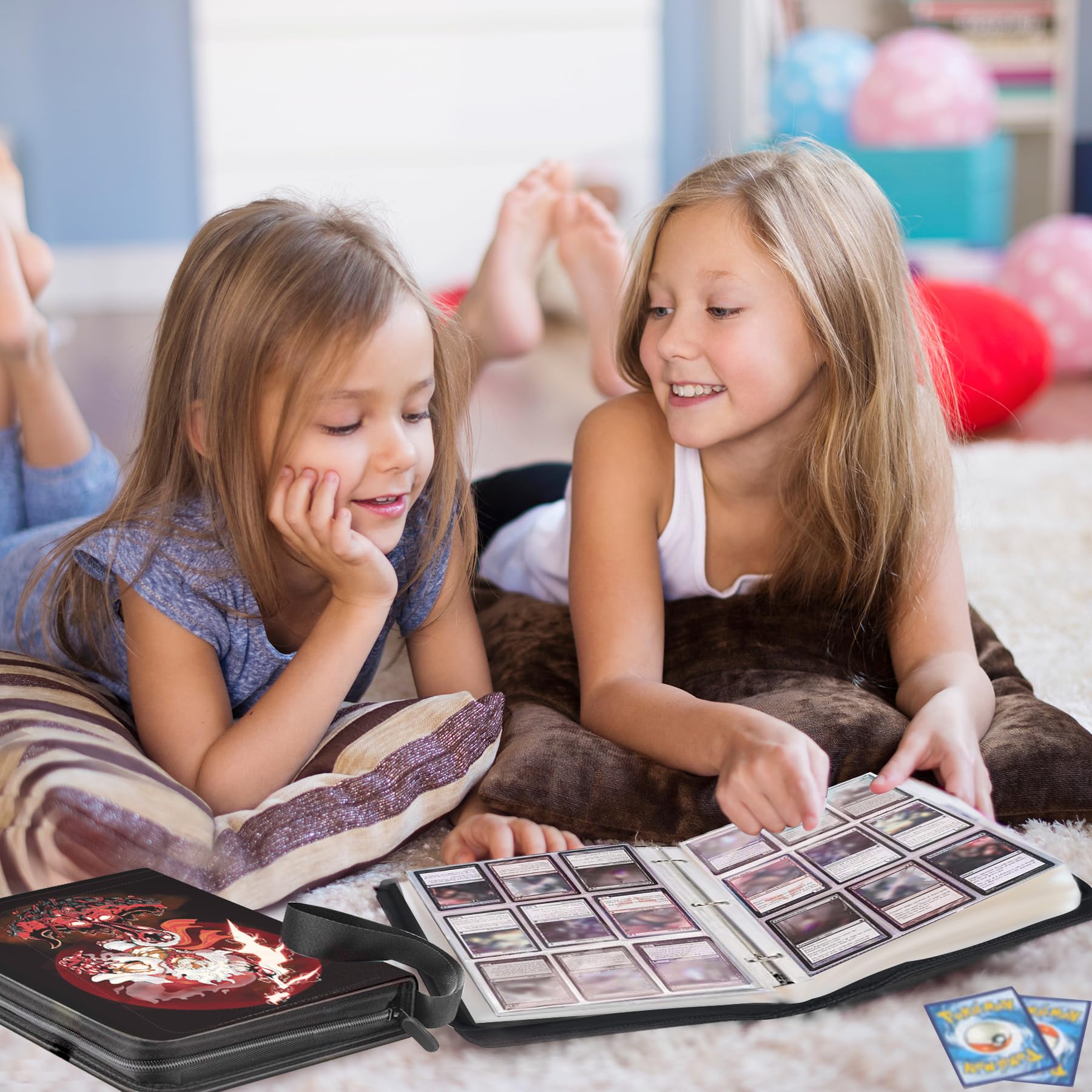 WEST TUNE binder compatible with standard trading cards for versatile storage.