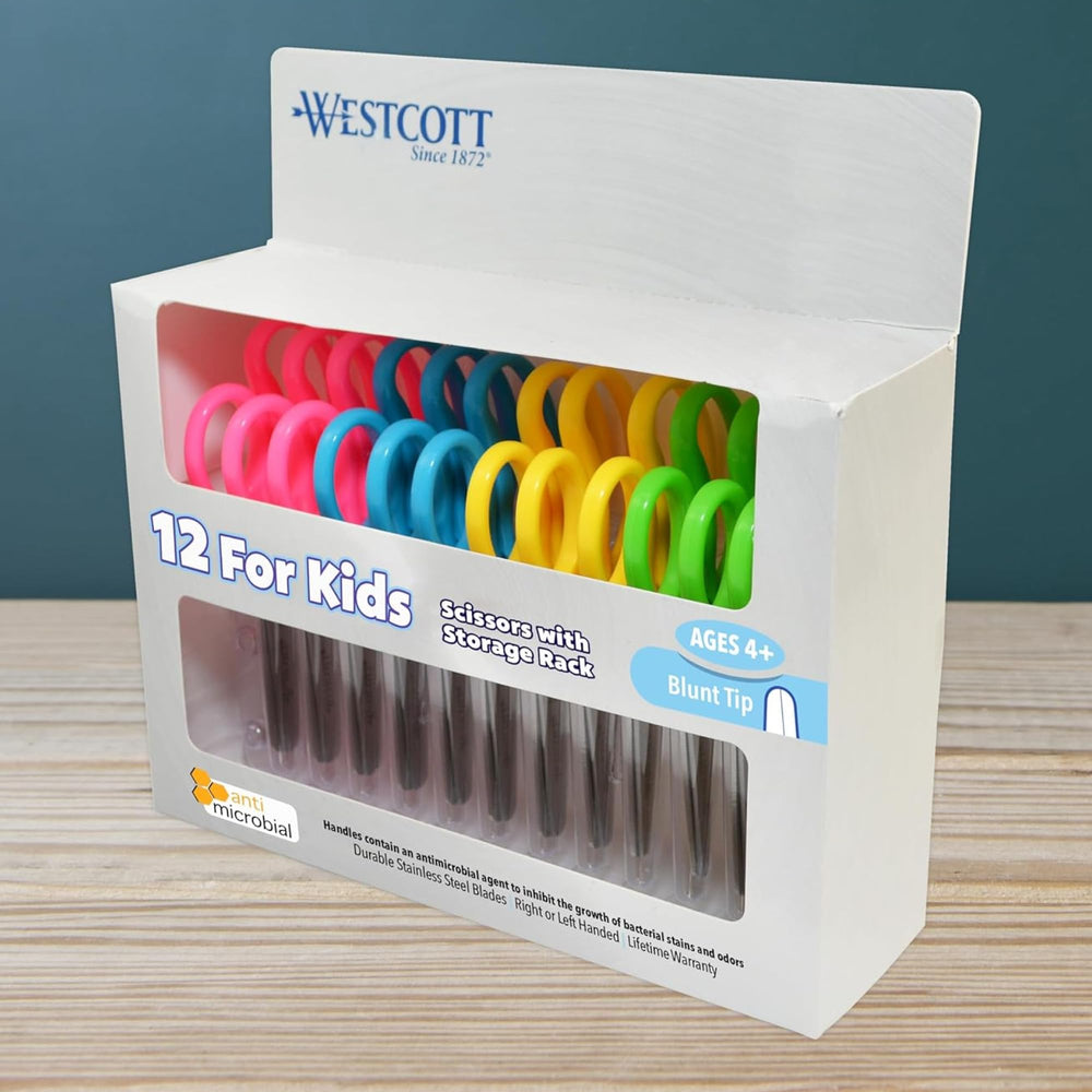 Westcott 14871 classroom pack of 12 kid scissors ready for group activities