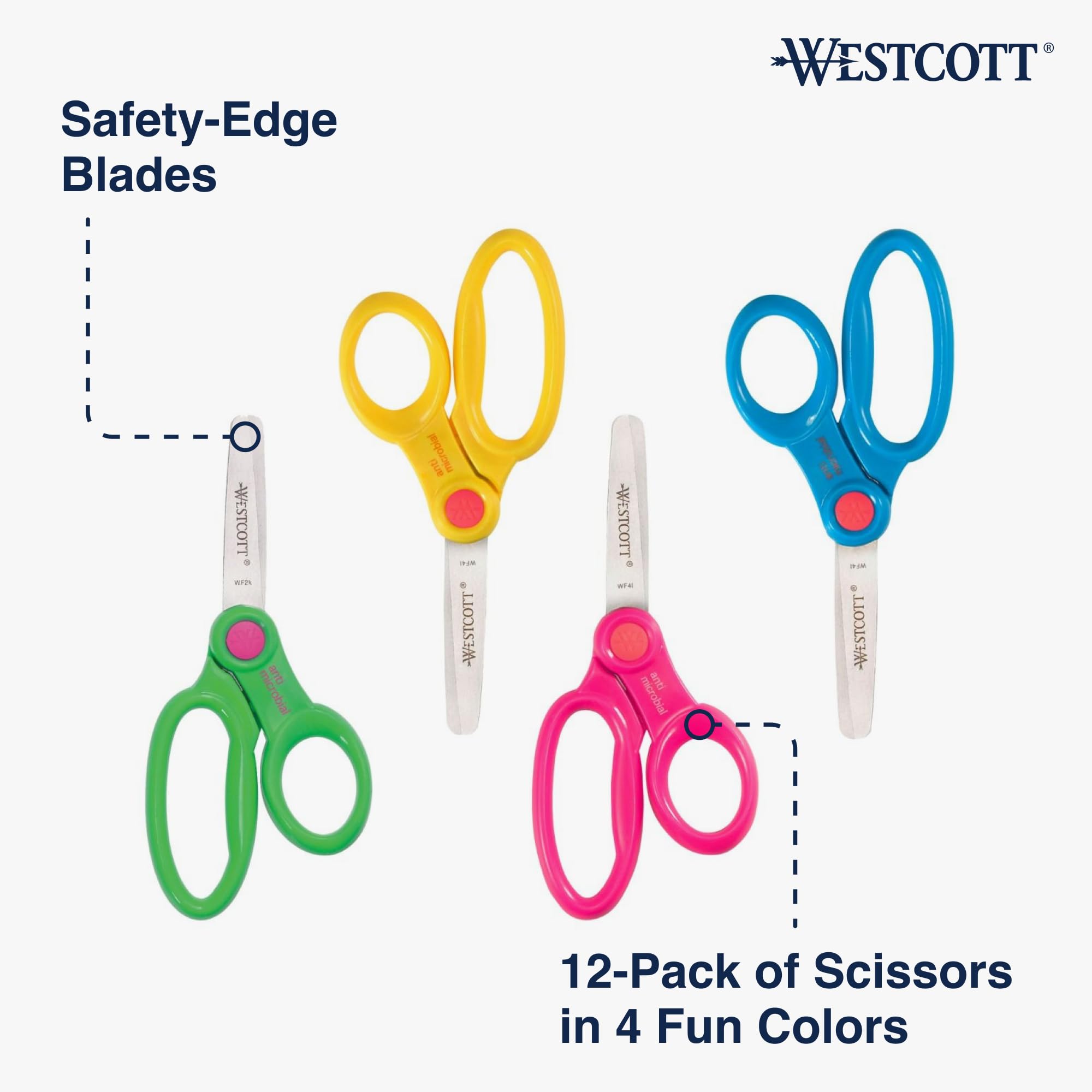 Westcott 14871 close up of soft handles for a safe grip