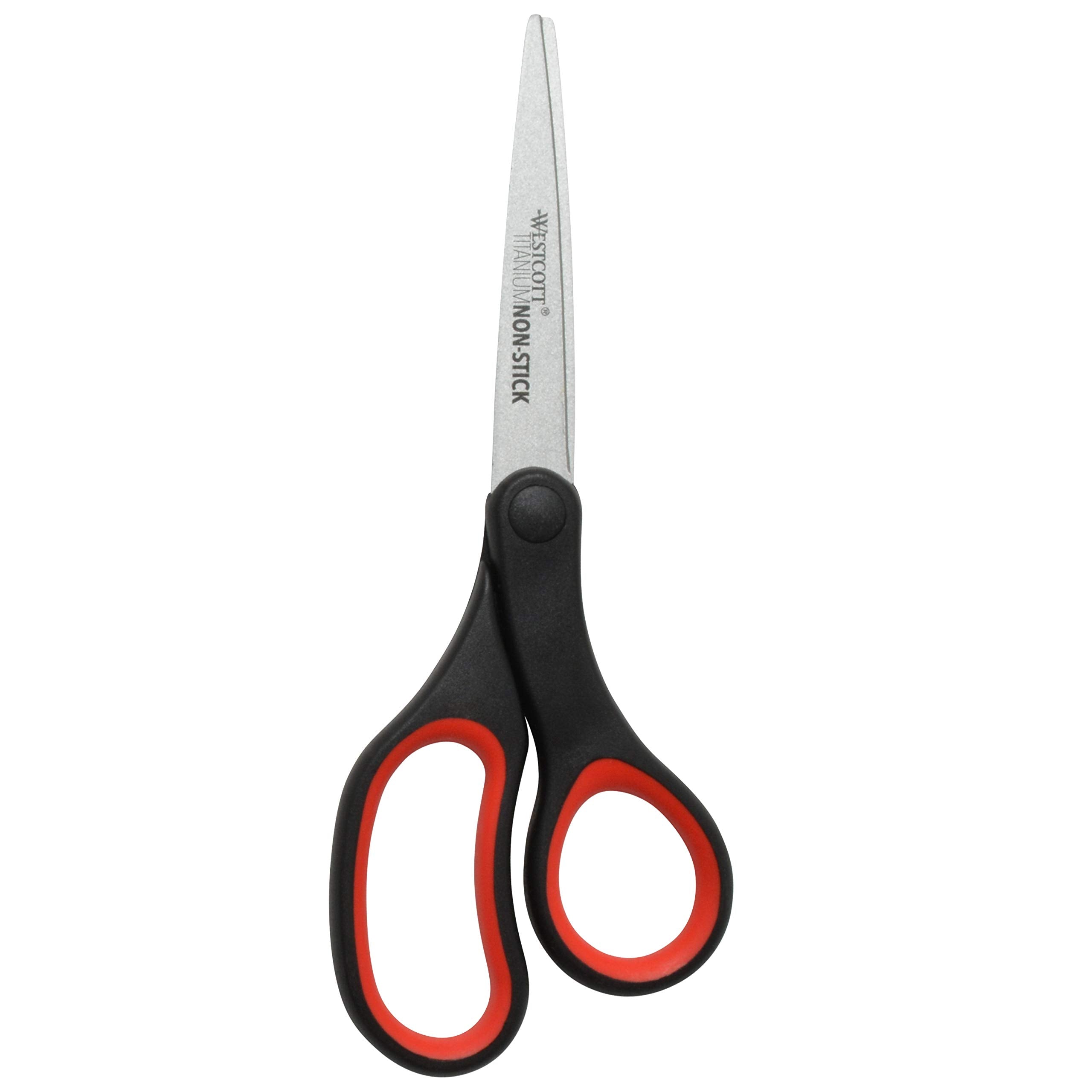 Westcott scissors handles close-up in black and red with comfortable grip