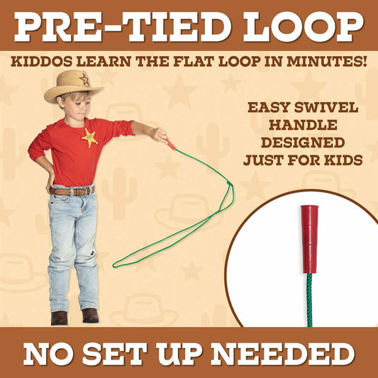 Western Stage Props Kiddie rope with swivel handle reduces tangling during spins