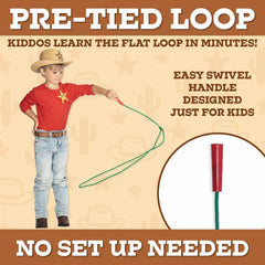 Western Stage Props Kiddie rope with swivel handle reduces tangling during spins
