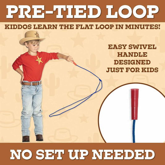 Western Stage Props Kiddie Rope with swivel handle prevents kinks during tricks