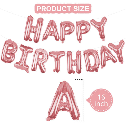 WESTGO foil letters Happy Birthday rose gold close-up showing metallic shine