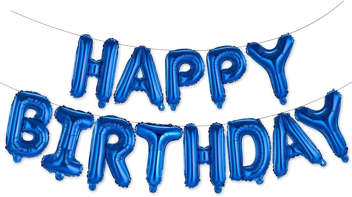 WESTGO Happy Birthday banner blue 16-inch letters for wall or ceiling decor