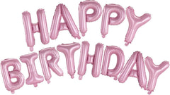 WESTGO pink happy birthday banner 16-inch letter balloons hanging display