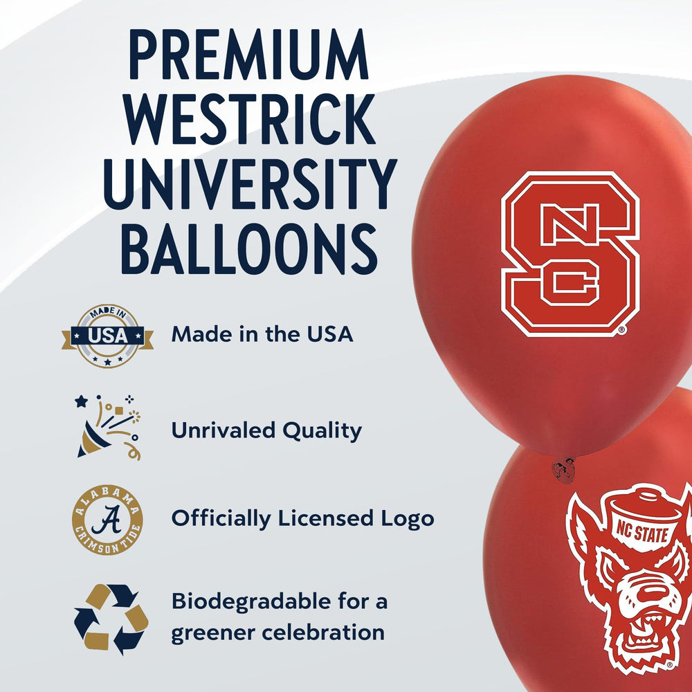 Westrick helium-quality balloons float longer for tailgates and celebrations.