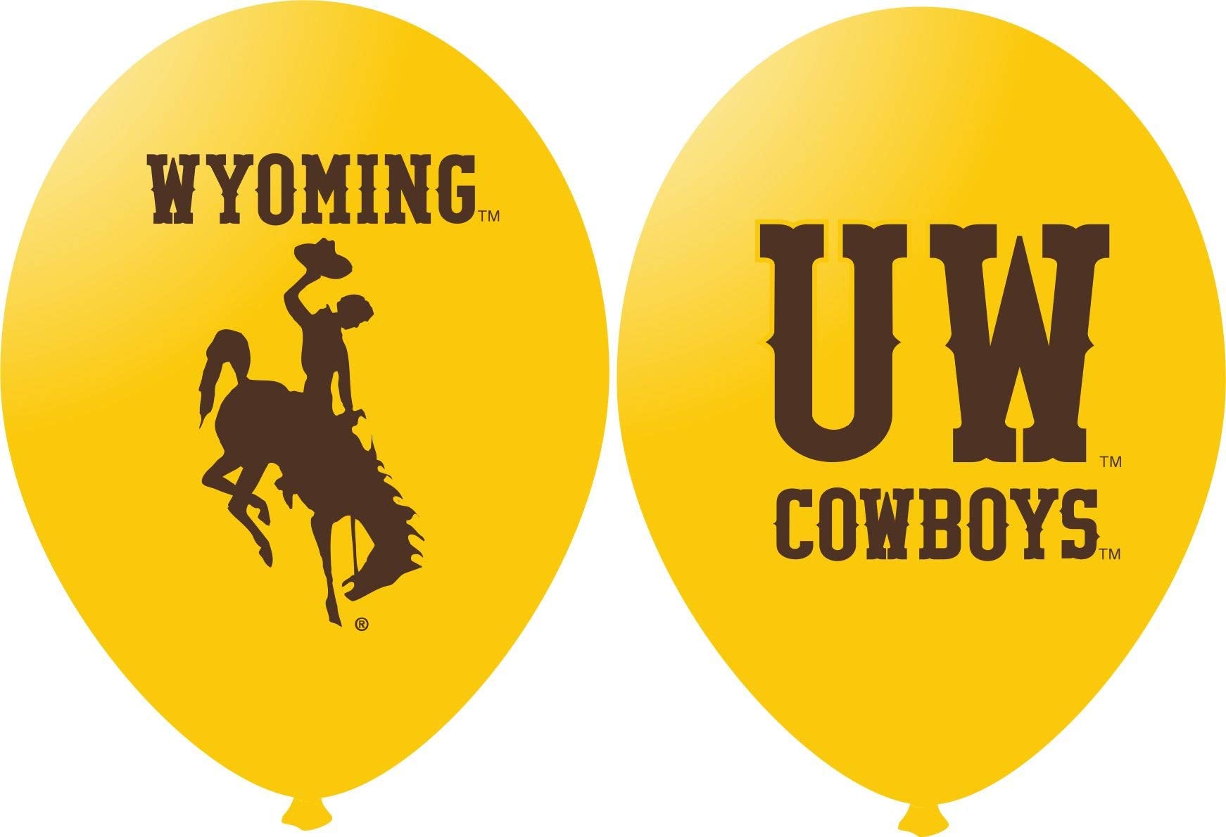 Westrick Wyoming Cowboys balloons with official logos on both sides for high-visibility team celebration