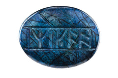 Weta Workshop Kilis Rune Stone closeup highlights etched runes and polished Labradorite for display and collection.