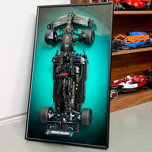 WETCEAOM display wallboard with Lego W14 E 42171 mount for a stylish model showcase