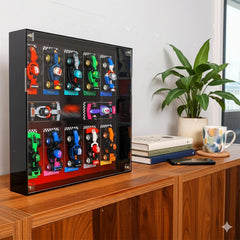 Black wall mount display by WETCEAOM showing compact 10.63 inch setup