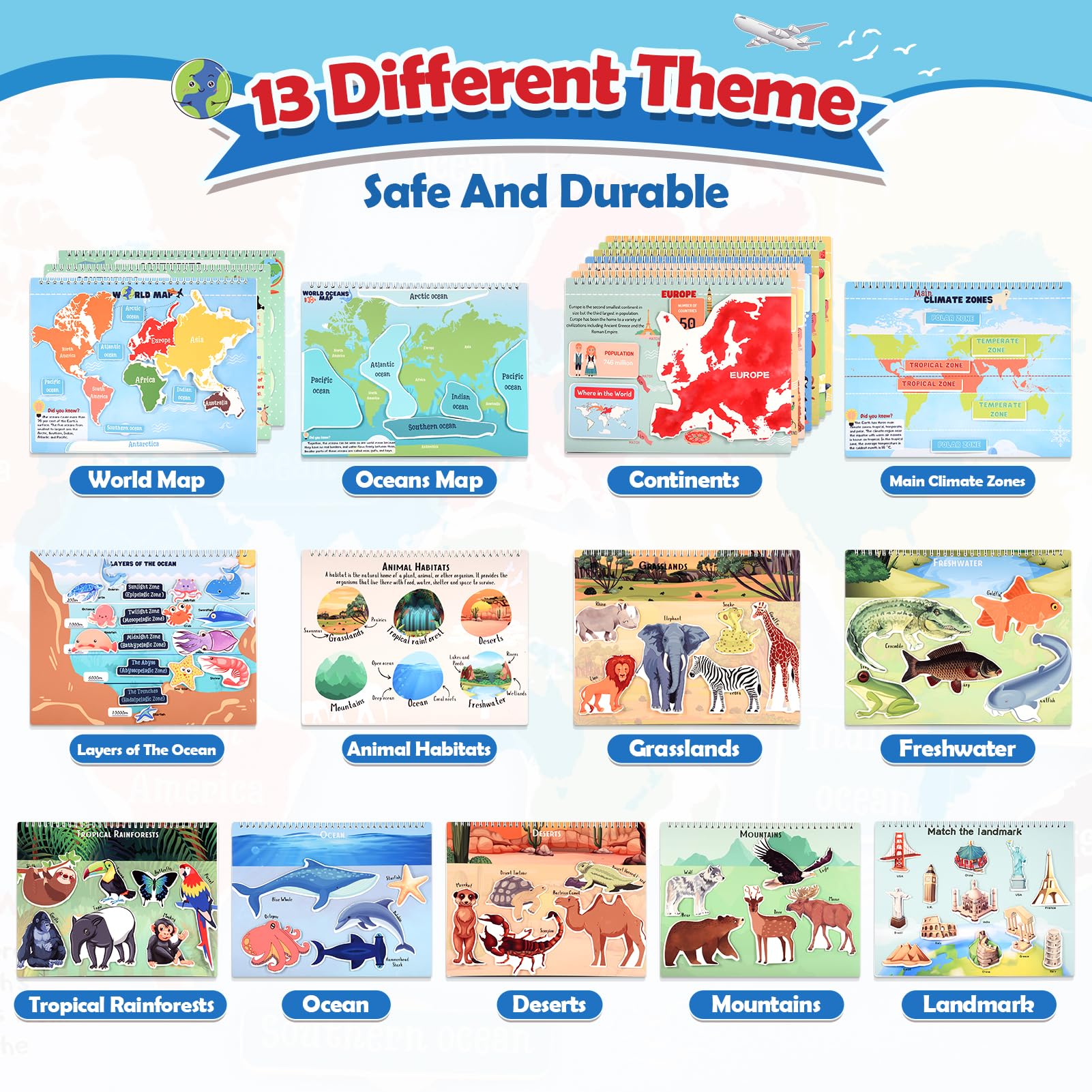 WethCorp Geography Busy Book oceans map page fosters ocean life exploration