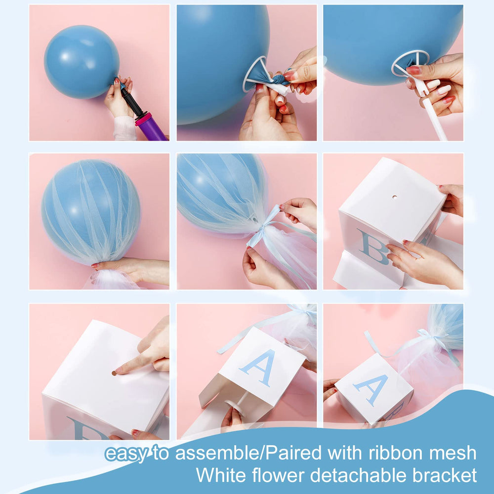 Wettarn 24-inch blue balloon with tulle for dramatic gender reveal decor.