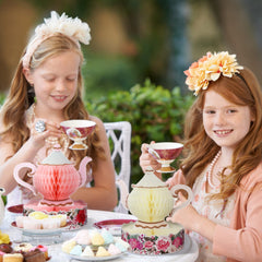 Wettarn floral teapot centerpiece blue adds festive tea party ambience