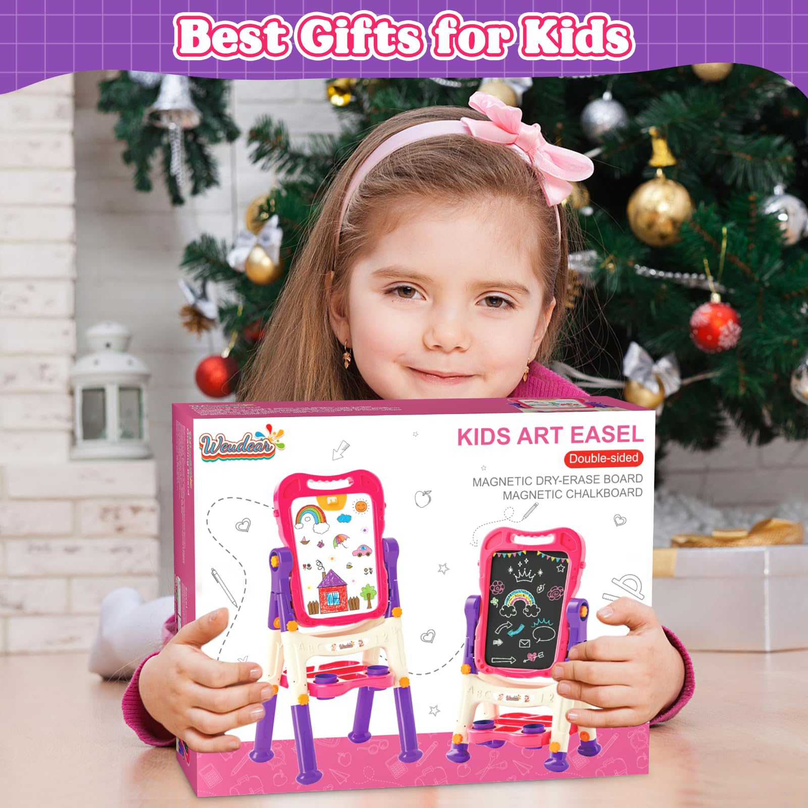 Weudear kids easel gift-ready for birthdays or holidays.