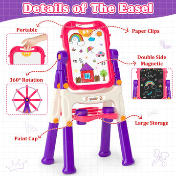 Weudear kids easel height-adjustable grows with your child.
