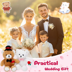 WEWILL groom bear with top hat, a cute centerpiece for celebrations.
