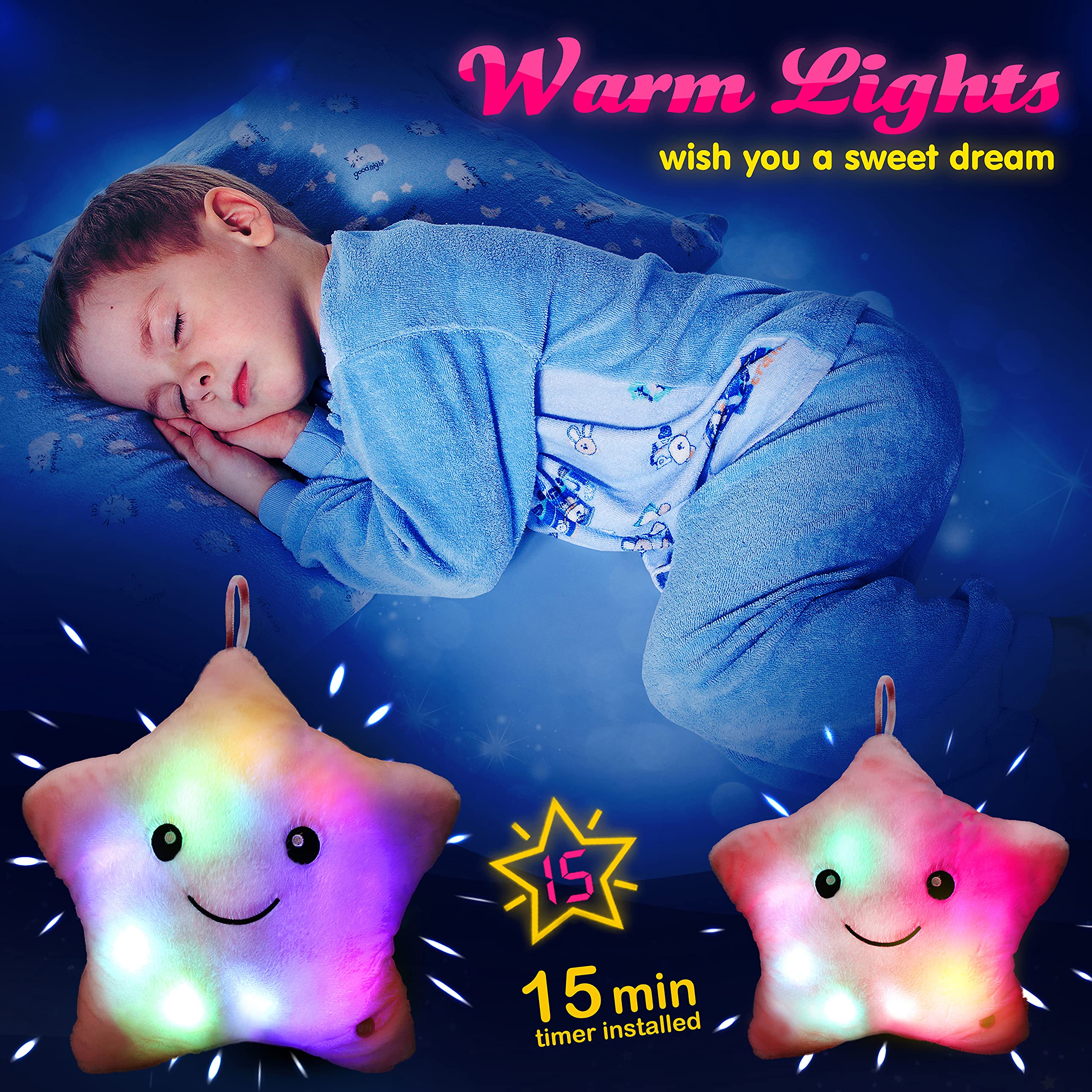 WEWILL versatile Twinkle Star pillow doubles as back support and decor.