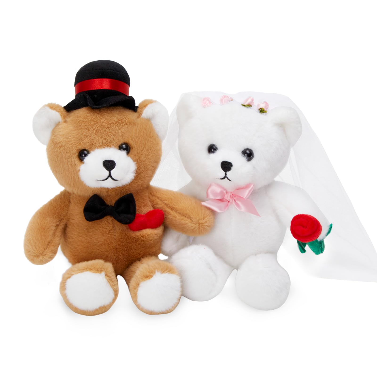 WEWILL wedding teddy bears pair for proposal displays and wedding decor.