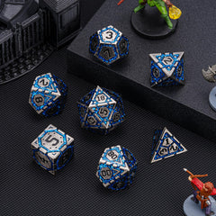 Weyano DND metal dice set weighty zinc alloy feel solid during rolls on table.