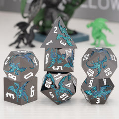 weyano Metal polyhedral dice close-up highlighting precision and metallic finish for durable rolls.