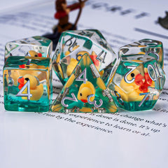 Weyano resin D20 die with yellow duck fill, bold faces for dramatic critical results