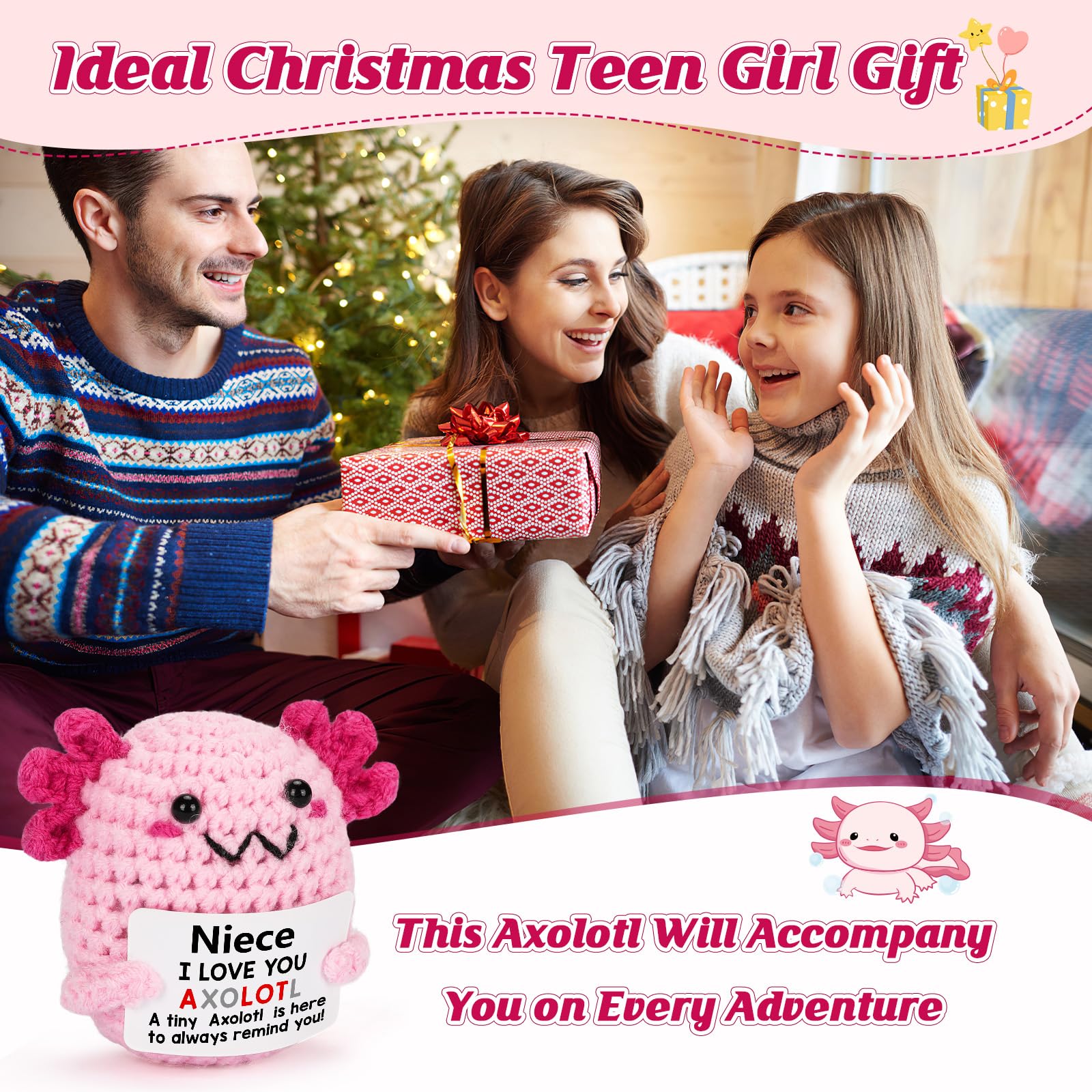WEYON soft pink axolotl plush invites gentle squeezes and soothing moments