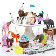 Weysat jungle animal cake toppers featuring dinosaurs for bright, kid-friendly cake decor