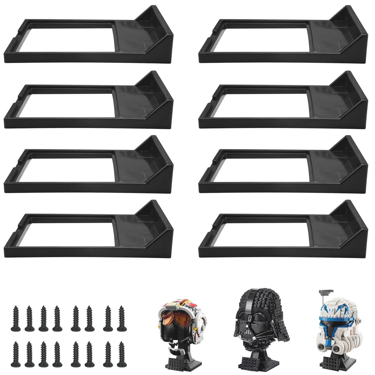 WFCYX 8pc wall-mount display stand for lego helmets keeps collection neat