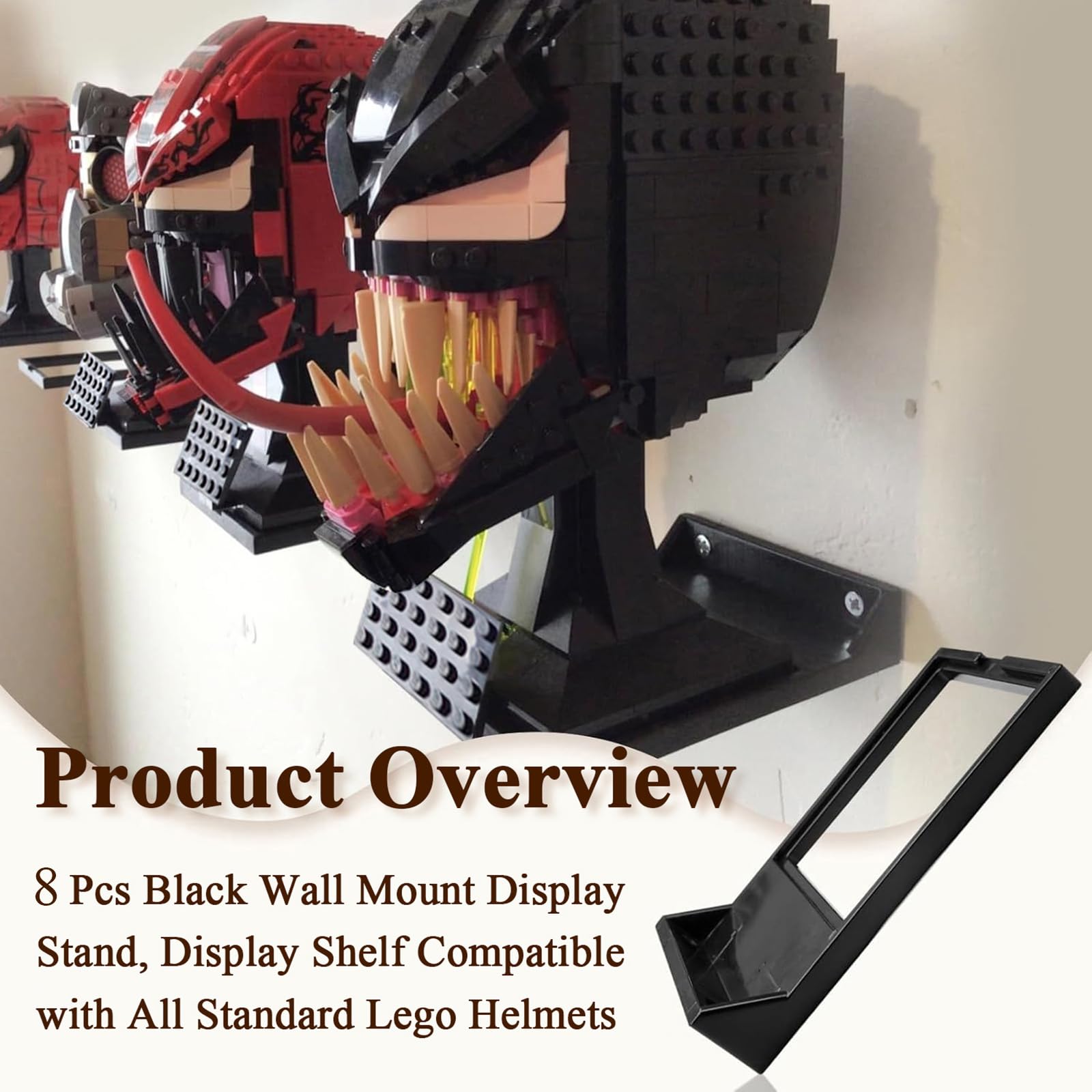 WFCYX lego helmet wall-mount bracket showcases figures securely