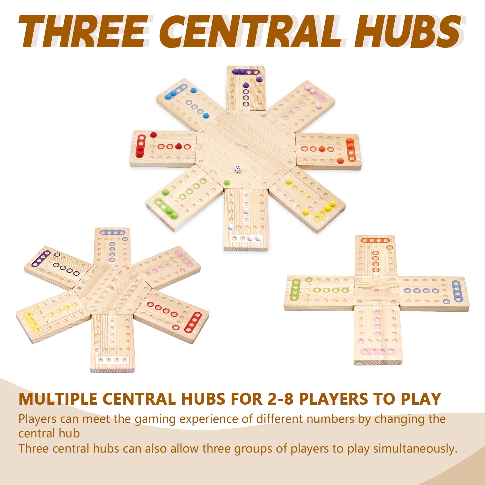 WGYKLRL wooden board game 4-person hub for smaller sessions