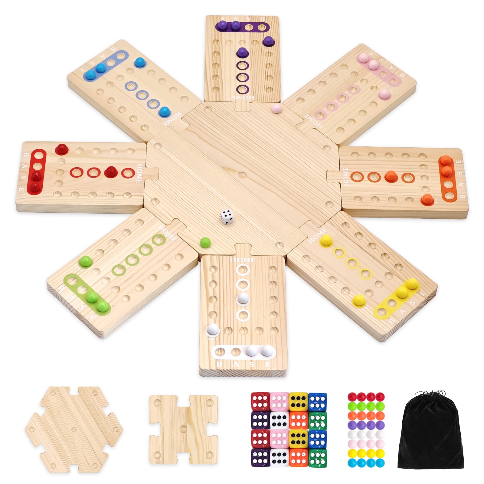 WGYKLRL wooden board game showing the 8-person hub for large groups