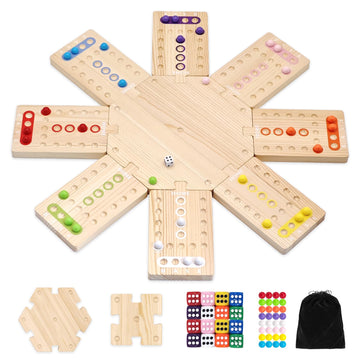 WGYKLRL wooden board game showing the 8-person hub for large groups