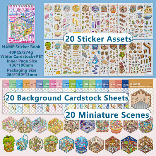 WhaleLantic sticker scene assembly shows precise placement with tweezers
