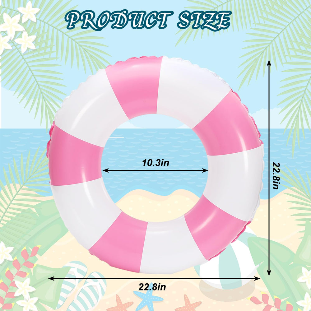Whaline four-pack striped swim floats, bold party accents for beach gatherings