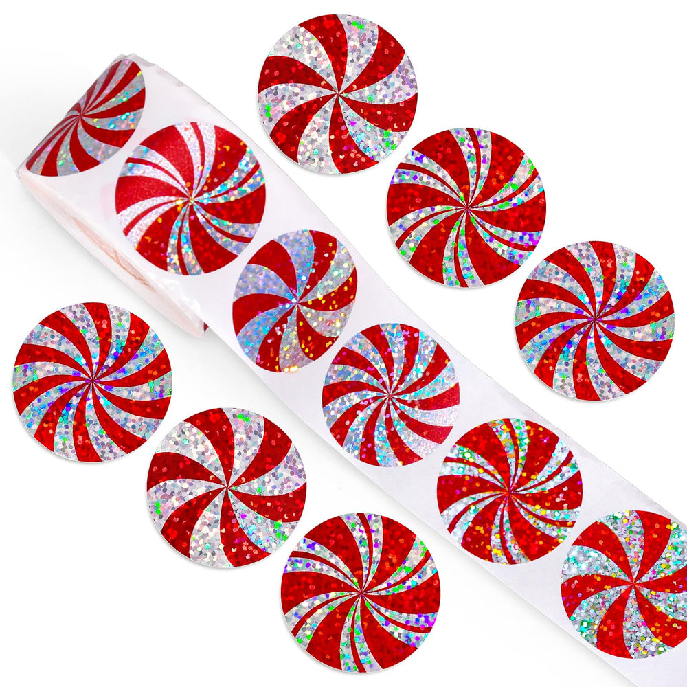 Whaline holographic Christmas candy stickers roll for festive shine