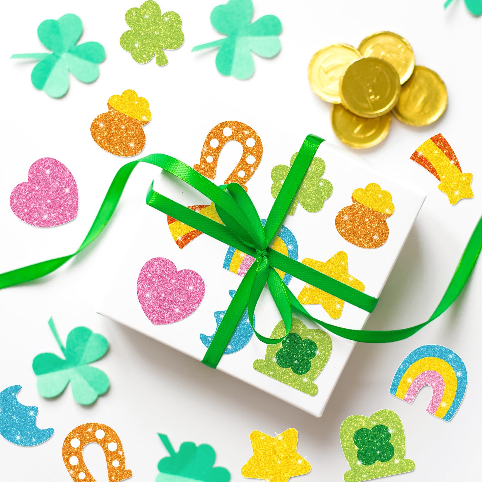 Whaline St. Patrick's Day envelopes and journals decorated with festive stickers