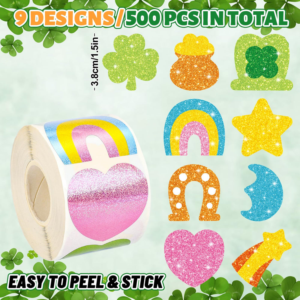 Whaline St. Patrick's Day rainbow and horseshoe stickers to spark journals