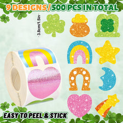 Whaline St. Patrick's Day rainbow and horseshoe stickers to spark journals