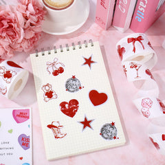 Whaline heart-border stickers to decorate gift bags and greeting cards