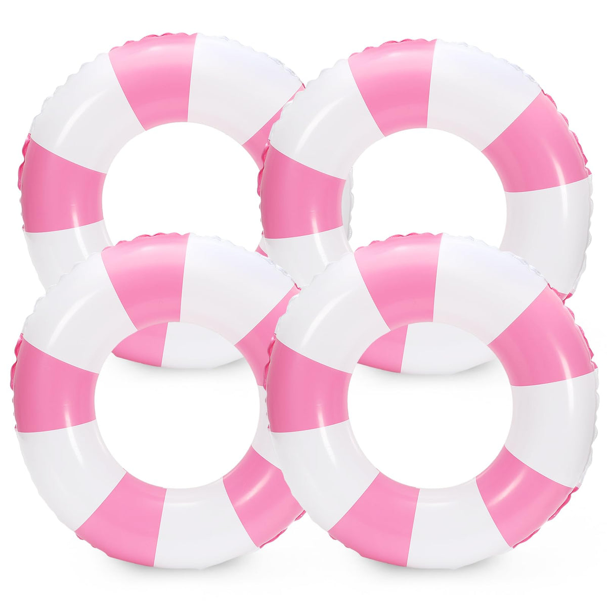 Whaline white pink striped swim float in 22.8 inch size for kid-friendly pool fun