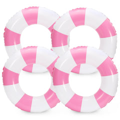 Whaline white pink striped swim float in 22.8 inch size for kid-friendly pool fun