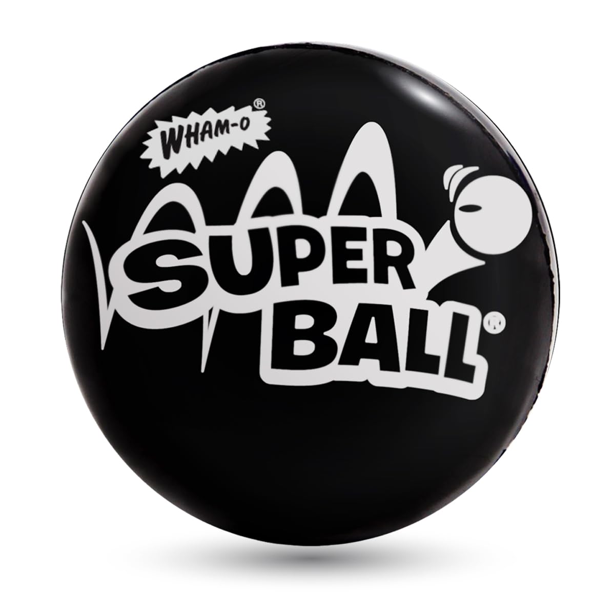 Wham-O Superball original black closeup texture for sturdy play