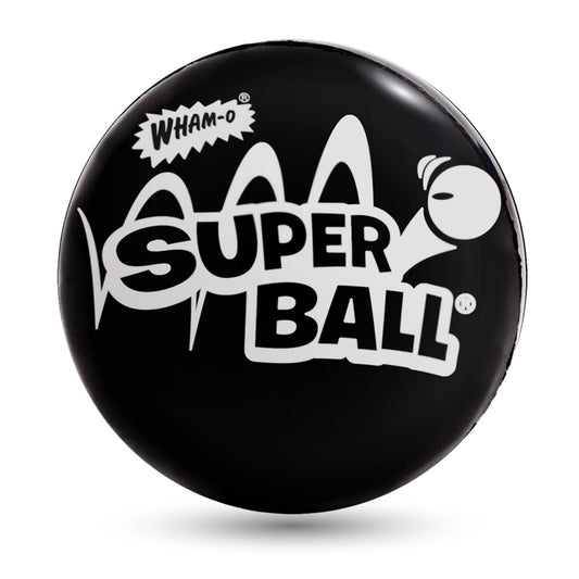 Wham-O Superball original black closeup texture for sturdy play