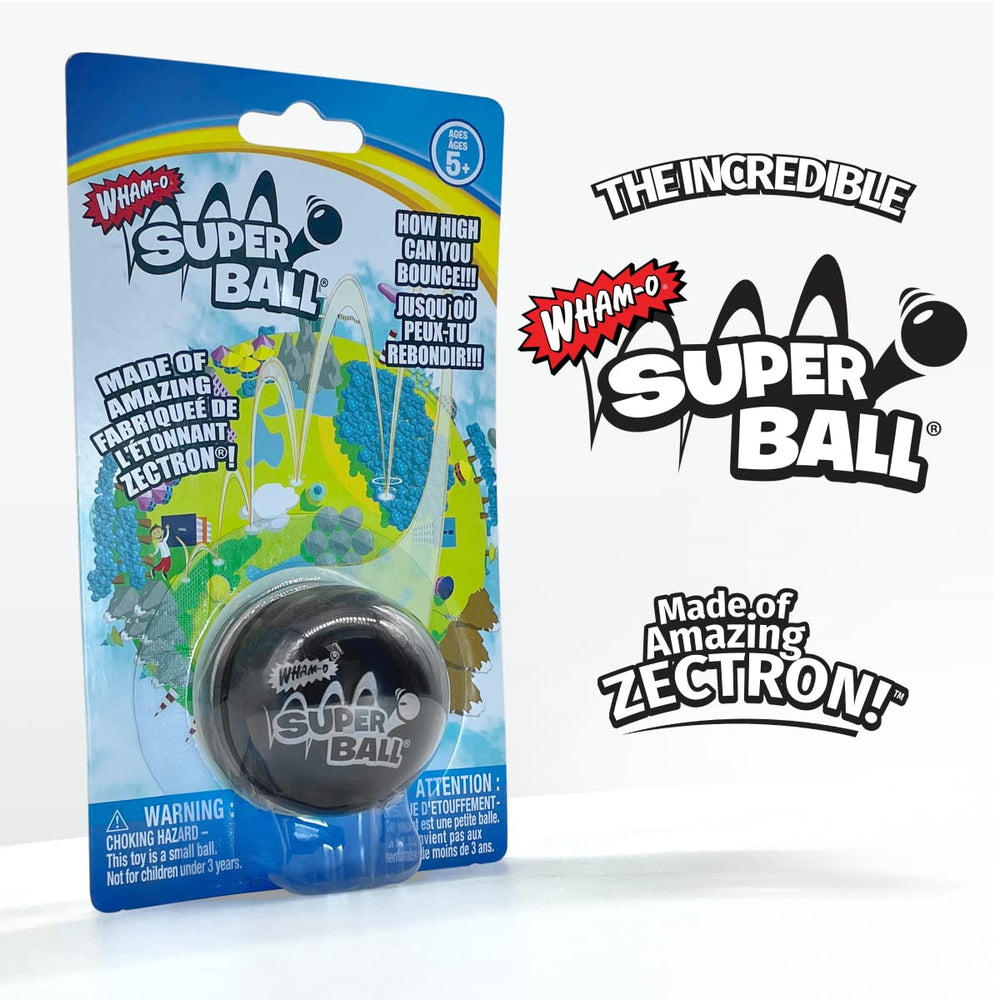 Wham-O Superball original black packaging on display