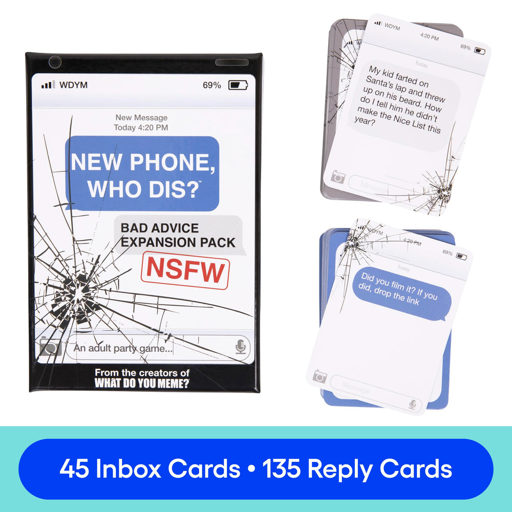 WHAT DO YOU MEME? Bad Advice NSFW Reply Cards fuel witty exchanges at parties.
