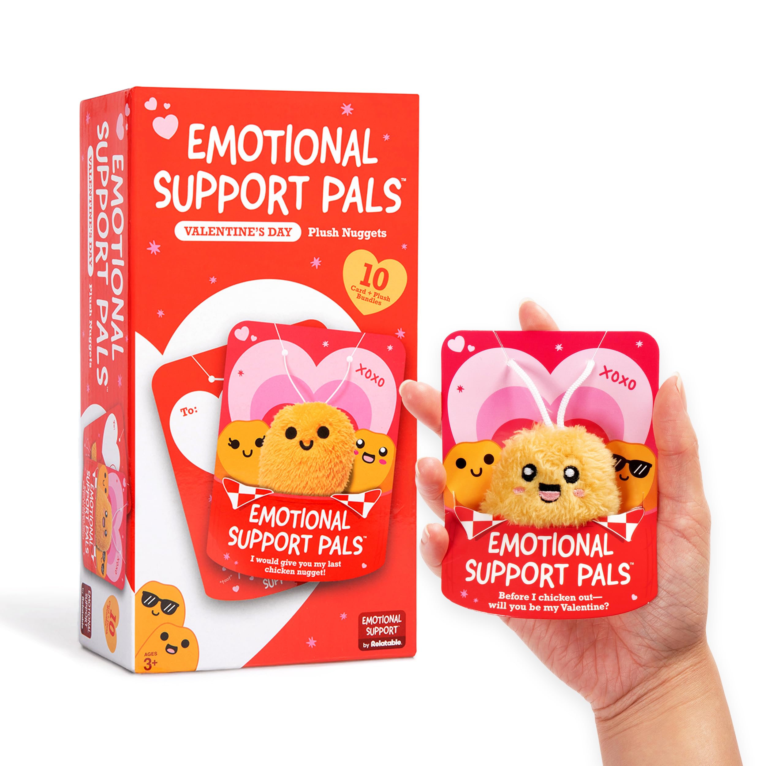 WHAT DO YOU MEME Emotional Support Nuggets pack with 10 plushies and cards for classroom gifts.